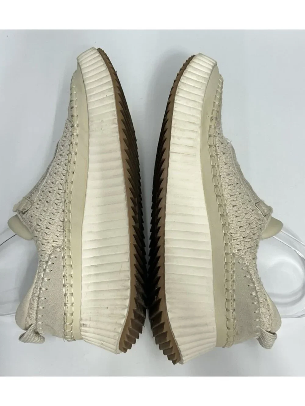 Dolce Vita Dolen Platform Sneakers Womens Size 9.5 Ivory Low Top Lace-Up Casual